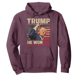 Trump Won 2024 Hoodie He Won Greatest Return In History The 47th US President TS11 Maroon Print Your Wear