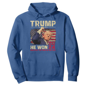 Trump Won 2024 Hoodie He Won Greatest Return In History The 47th US President TS11 Royal Blue Print Your Wear