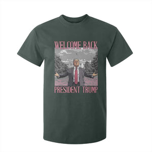 Funny Welcome Back President Trump T Shirt For Kid White House President Trump 45 47 TS11 Dark Forest Green Print Your Wear
