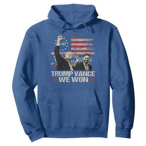 Trump Vance We Won 2024 Hoodie The 47th US President Betsy American Flag TS11 Royal Blue Print Your Wear