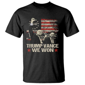 Trump Vance We Won 2024 T Shirt The 47th US President Betsy American Flag TS11 Black Print Your Wear