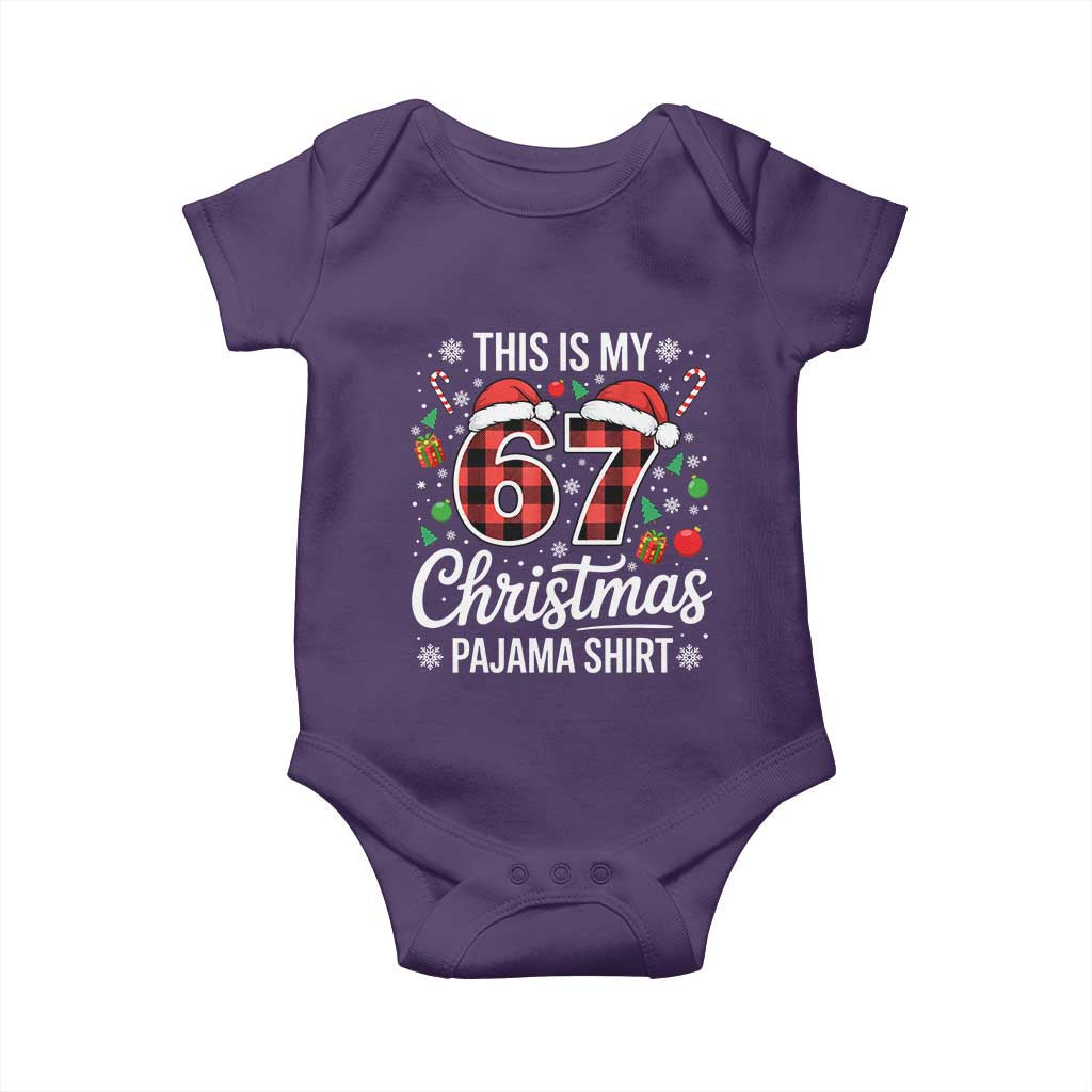 This Is My 67 Christmas Pajama Baby Onesie Six Seven Meme Xmas TS11 Purple Print Your Wear