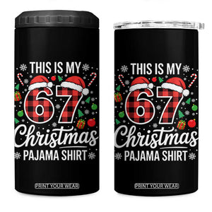 This Is My 67 Christmas Pajama 4 in 1 Can Cooler Tumbler Six Seven Meme Xmas TS11 One Size: 16 oz Black Print Your Wear