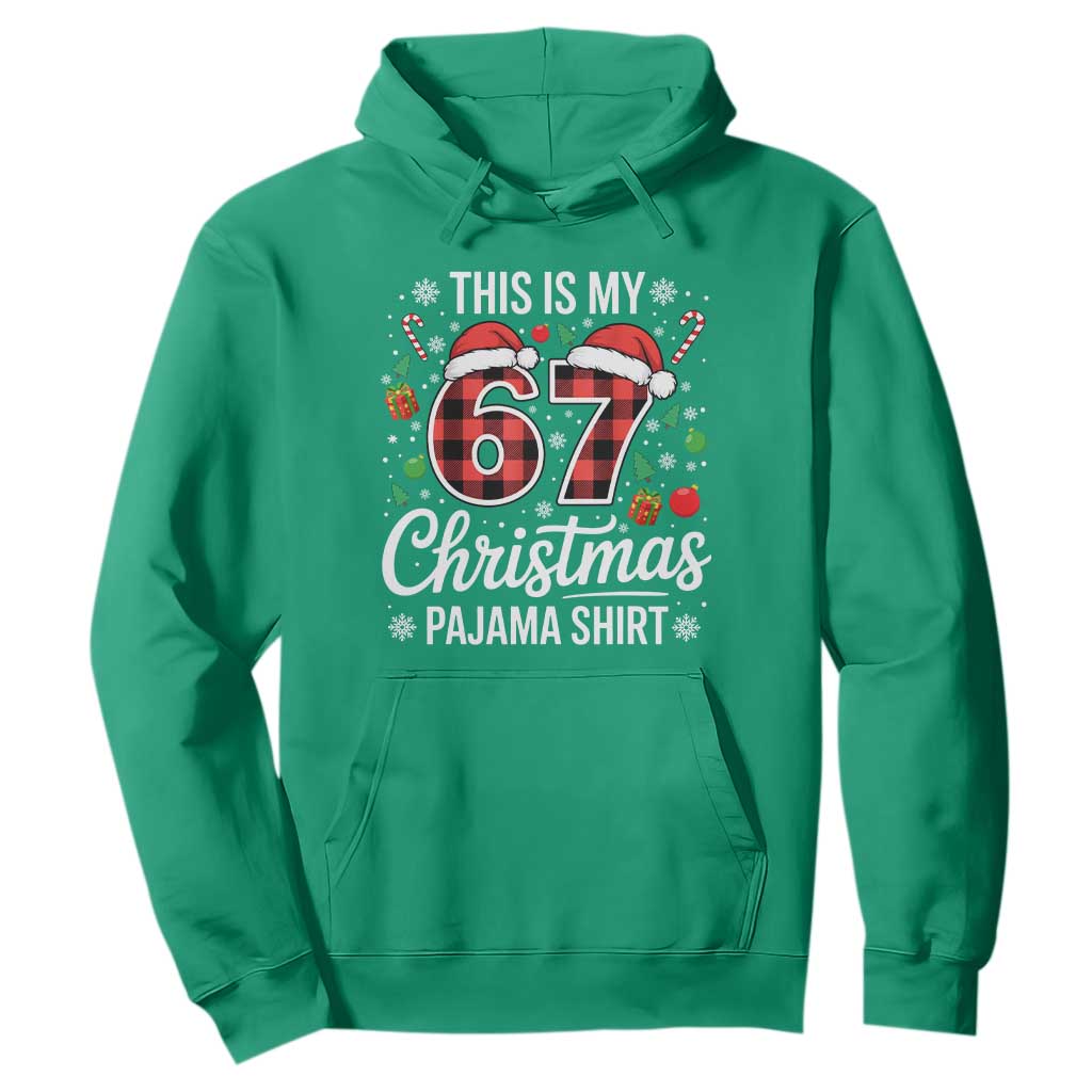 This Is My 67 Christmas Pajama Hoodie Six Seven Meme Xmas - Print Your Wear