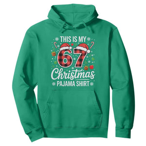 This Is My 67 Christmas Pajama Hoodie Six Seven Meme Xmas - Print Your Wear