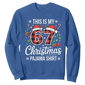 This Is My 67 Christmas Pajama Sweatshirt Six Seven Meme Xmas TS11 Royal Blue Print Your Wear