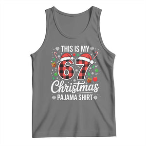 This Is My 67 Christmas Pajama Tank Top Six Seven Meme Xmas TS11 Black Heather Print Your Wear