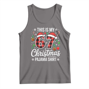 This Is My 67 Christmas Pajama Tank Top Six Seven Meme Xmas TS11 Deep Heather Print Your Wear