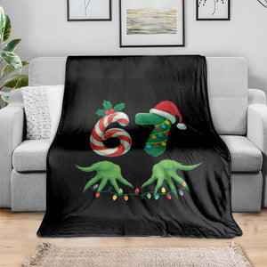 Funny Six Seven Christmas 67 Meme Gen Alpha Slang Elf Hands Throw Blanket TS11 Print Your Wear