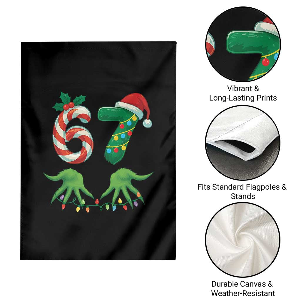 Funny Six Seven Christmas 67 Meme Gen Alpha Slang Elf Hands Garden Flag TS11 Print Your Wear