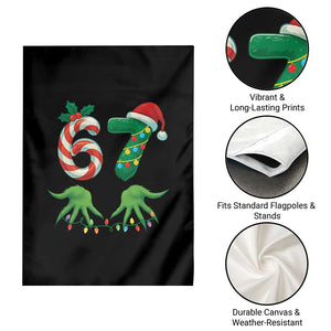 Funny Six Seven Christmas 67 Meme Gen Alpha Slang Elf Hands Garden Flag TS11 Print Your Wear