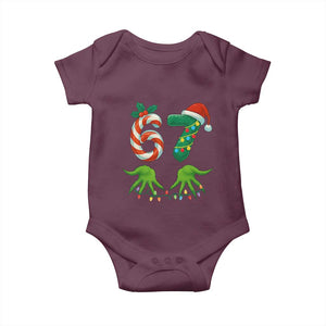 Funny Six Seven Christmas 67 Meme Gen Alpha Slang Elf Hands Baby Onesie TS11 Maroon Print Your Wear