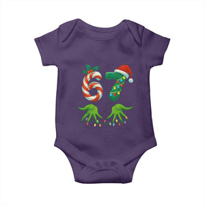 Funny Six Seven Christmas 67 Meme Gen Alpha Slang Elf Hands Baby Onesie TS11 Purple Print Your Wear