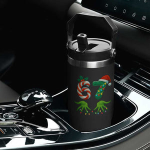 Funny Six Seven Christmas 67 Meme Gen Alpha Slang Elf Hands Flip Straw Tumbler TS11 Print Your Wear