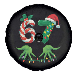 Funny Six Seven Christmas 67 Meme Gen Alpha Slang Elf Hands Spare Tire Cover TS11 Print Your Wear
