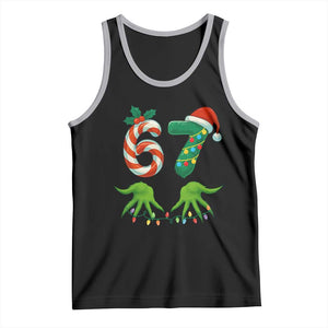Funny Six Seven Christmas 67 Meme Gen Alpha Slang Elf Hands Tank Top TS11 Black Athletic Heather Print Your Wear