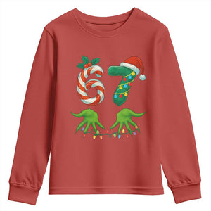 Funny Six Seven Christmas 67 Meme Gen Alpha Slang Elf Hands Youth Sweatshirt TS11 Red Print Your Wear