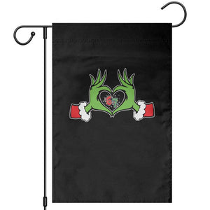 Funny Six Seven Christmas 67 Meme Gen Alpha Elf Heart Hands Garden Flag TS11 Black Print Your Wear
