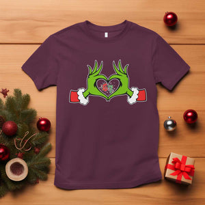 Funny Six Seven Christmas 67 Meme Gen Alpha Elf Heart Hands T Shirt TS11 Maroon Print Your Wear