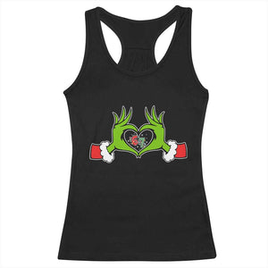 Funny Six Seven Christmas 67 Meme Gen Alpha Elf Heart Hands Racerback Tank Top TS11 Black Print Your Wear