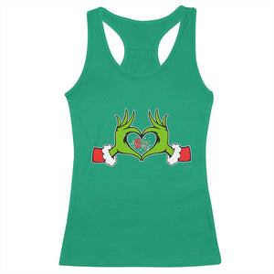 Funny Six Seven Christmas 67 Meme Gen Alpha Elf Heart Hands Racerback Tank Top TS11 Irish Green Print Your Wear