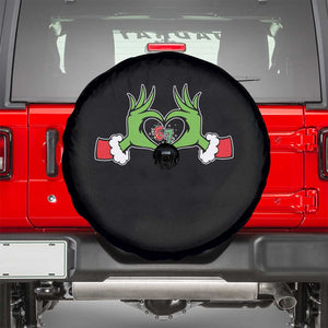 Funny Six Seven Christmas 67 Meme Gen Alpha Elf Heart Hands Spare Tire Cover TS11 Black Print Your Wear