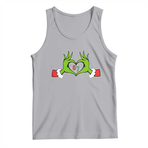 Funny Six Seven Christmas 67 Meme Gen Alpha Elf Heart Hands Tank Top TS11 Athletic Heather Print Your Wear