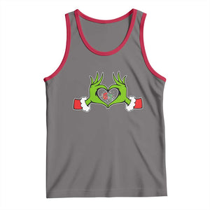 Funny Six Seven Christmas 67 Meme Gen Alpha Elf Heart Hands Tank Top TS11 Deep Heather Red Print Your Wear