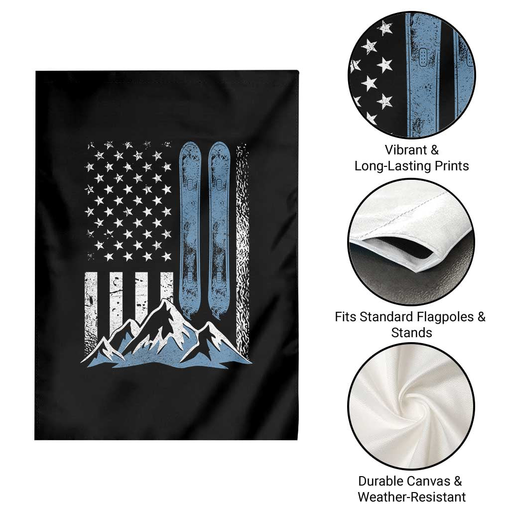 Funny Snowboarding Garden Flag Vintage American Flag Snowboard Winter Sport TS11 Print Your Wear