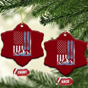 Funny Snowboarding Ceramic Ornament Vintage American Flag Snowboard Winter Sport TS11 Print Your Wear