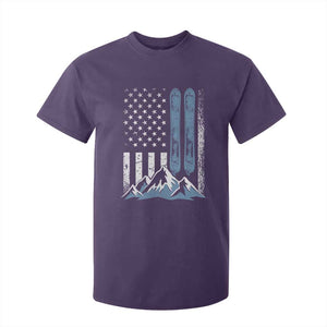 Alpine Skiing Skier T Shirt For Kid Vintage American Flag Winter Sport TS11 Purple Print Your Wear
