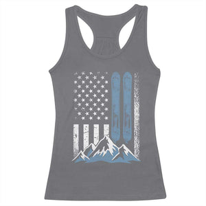 Alpine Skiing Skier Racerback Tank Top Vintage American Flag Winter Sport TS11 Charcoal Print Your Wear