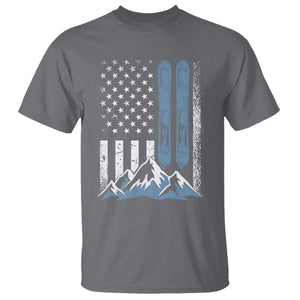 Alpine Skiing Skier T Shirt Vintage American Flag Winter Sport TS11 Charcoal Print Your Wear