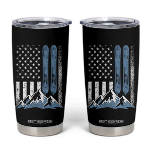 Funny Snowboarding Tumbler Cup Vintage American Flag Snowboard Winter Sport TS11 Black Print Your Wear