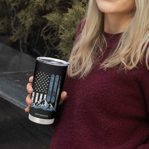 Funny Snowboarding Tumbler Cup Vintage American Flag Snowboard Winter Sport TS11 Print Your Wear