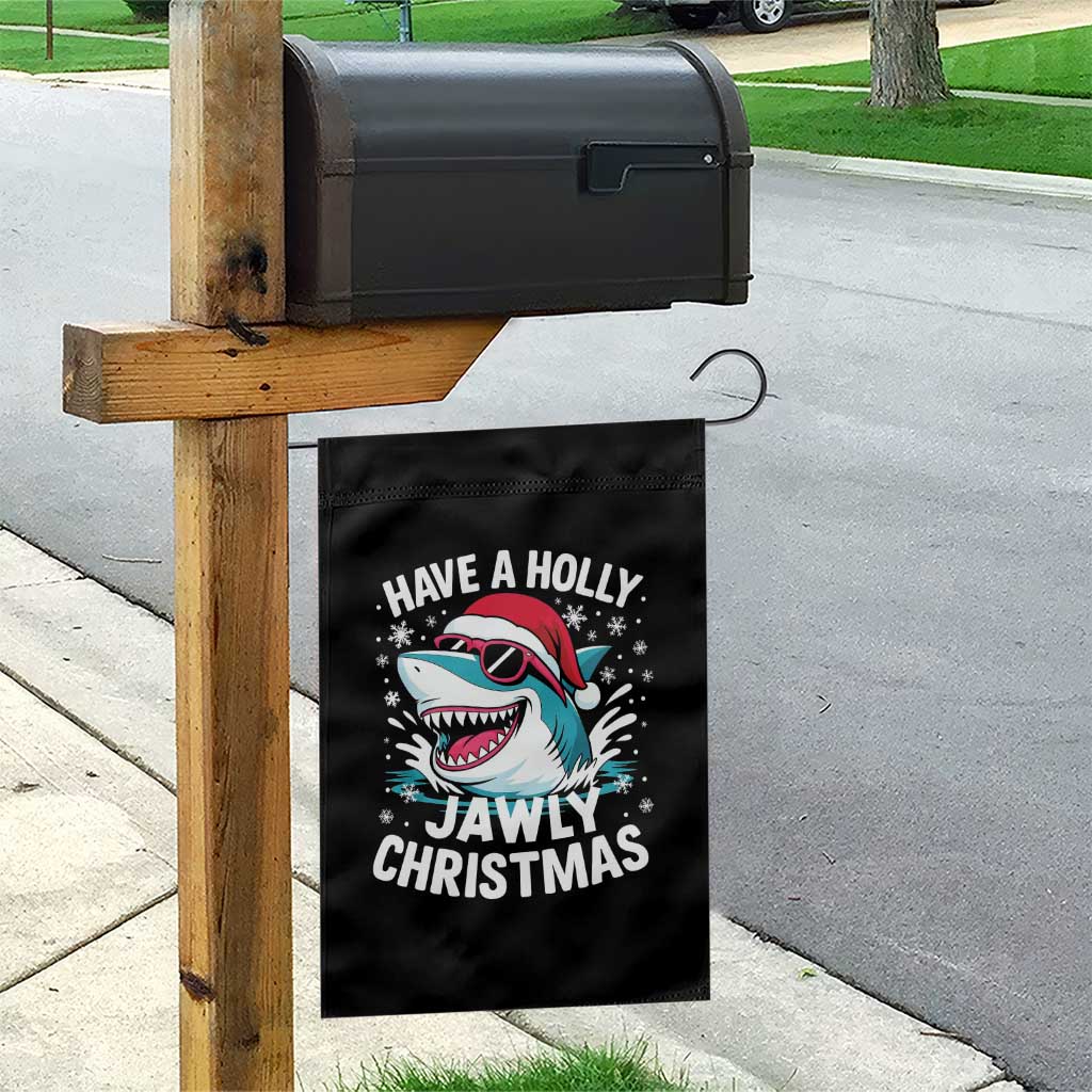 Funny Xmas Shark Garden Flag Have A Holly Jawly Christmas Santa Hat TS11 Print Your Wear