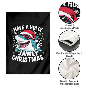 Funny Xmas Shark Garden Flag Have A Holly Jawly Christmas Santa Hat TS11 Print Your Wear