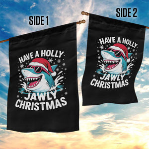 Funny Xmas Shark Garden Flag Have A Holly Jawly Christmas Santa Hat TS11 Print Your Wear