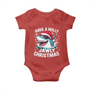 Funny Xmas Shark Baby Onesie Have A Holly Jawly Christmas Santa Hat TS11 Red Print Your Wear