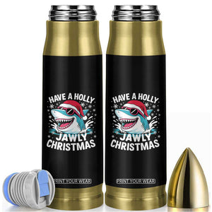 Funny Xmas Shark Bullet Tumbler Have A Holly Jawly Christmas Santa Hat TS11 Black Print Your Wear