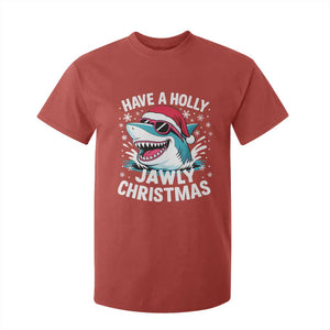 Funny Xmas Shark T Shirt For Kid Have A Holly Jawly Christmas Santa Hat TS11 Red Print Your Wear