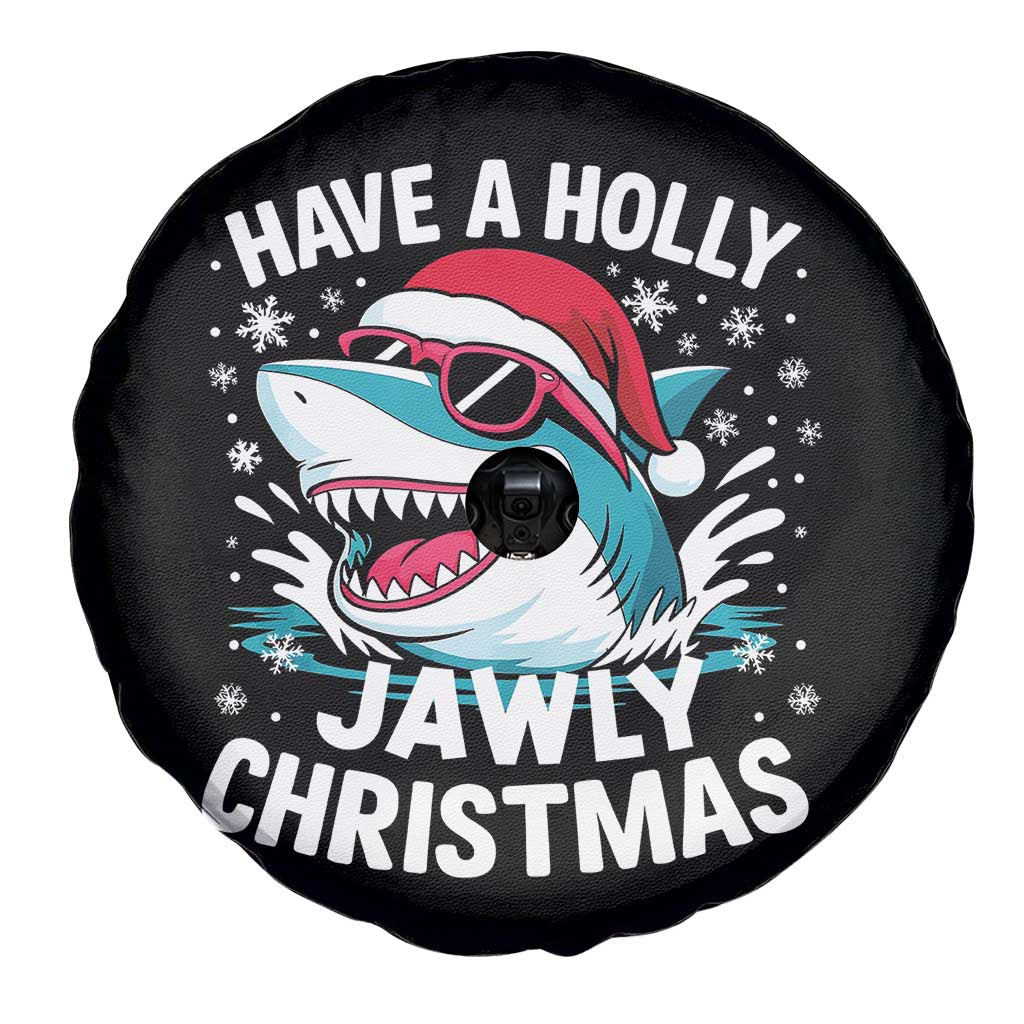 Funny Xmas Shark Spare Tire Cover Have A Holly Jawly Christmas Santa Hat TS11 Print Your Wear