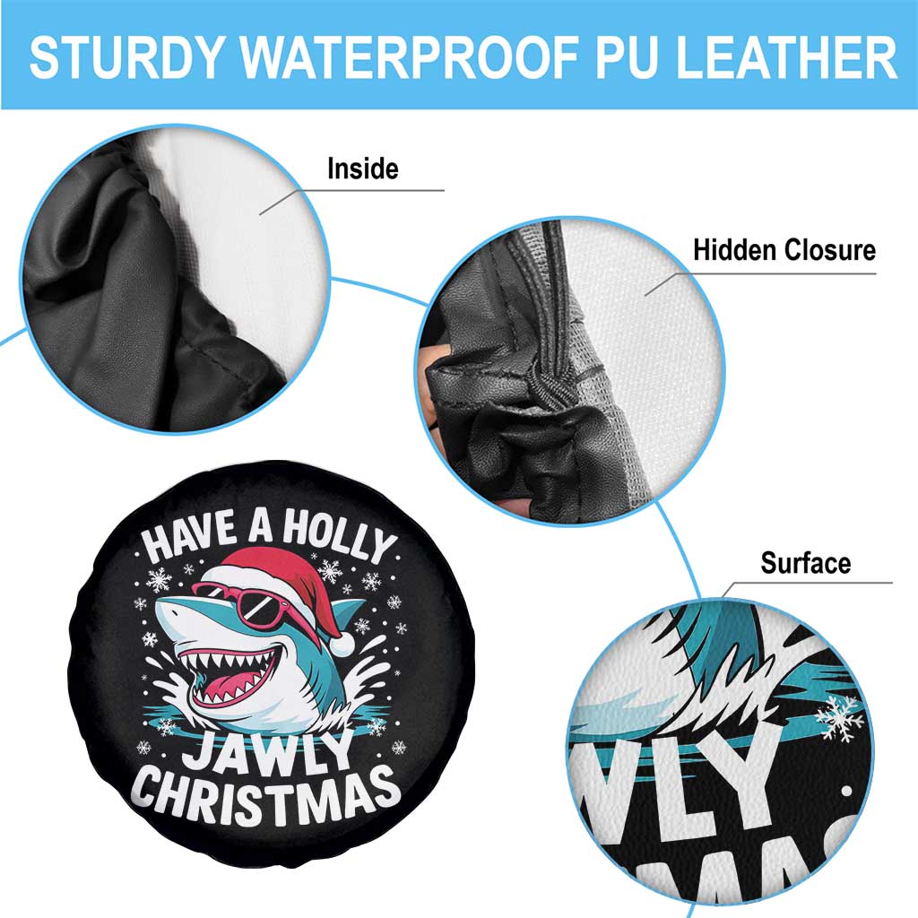 Funny Xmas Shark Spare Tire Cover Have A Holly Jawly Christmas Santa Hat TS11 Print Your Wear