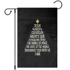 Christian Christmas Garden Flag Jesus Wonderful Counselor Mighty God Xmas Tree TS11 Black Print Your Wear