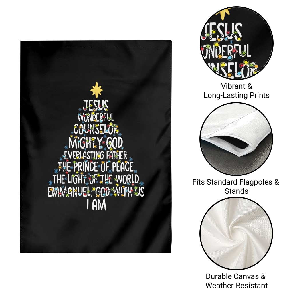 Christian Christmas Garden Flag Jesus Wonderful Counselor Mighty God Xmas Tree TS11 Print Your Wear
