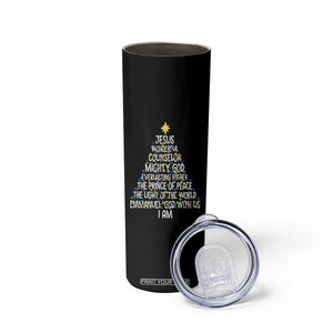 Christian Christmas Skinny Tumbler Jesus Wonderful Counselor Mighty God Xmas Tree TS11 Print Your Wear