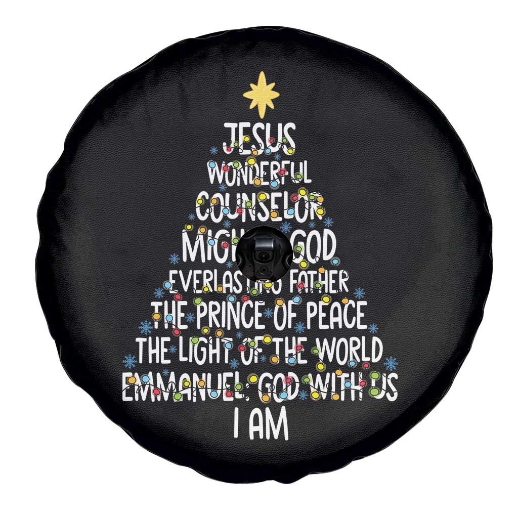 Christian Christmas Spare Tire Cover Jesus Wonderful Counselor Mighty God Xmas Tree TS11 Print Your Wear