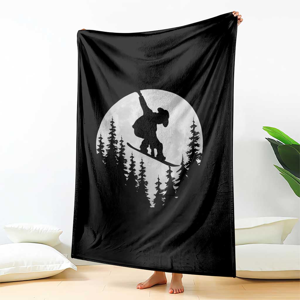 Funny Snowboard Cowboy Moon Snowboarding Winter Sports Throw Blanket TS11 Print Your Wear