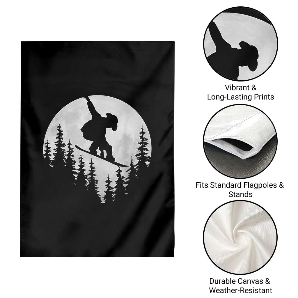 Funny Snowboard Cowboy Moon Snowboarding Winter Sports Garden Flag TS11 Print Your Wear