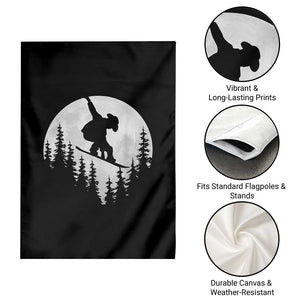 Funny Snowboard Cowboy Moon Snowboarding Winter Sports Garden Flag TS11 Print Your Wear